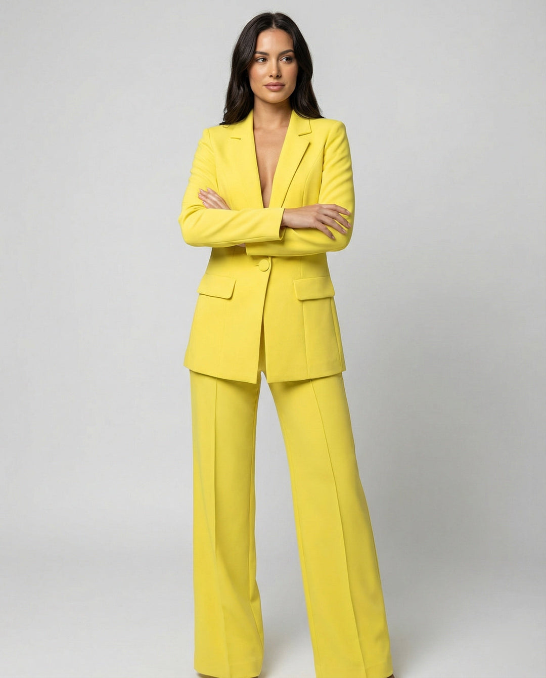 Echoarchiv | Damenanzug 2-teilig - Eleganter Blazer und Weite Hose Set