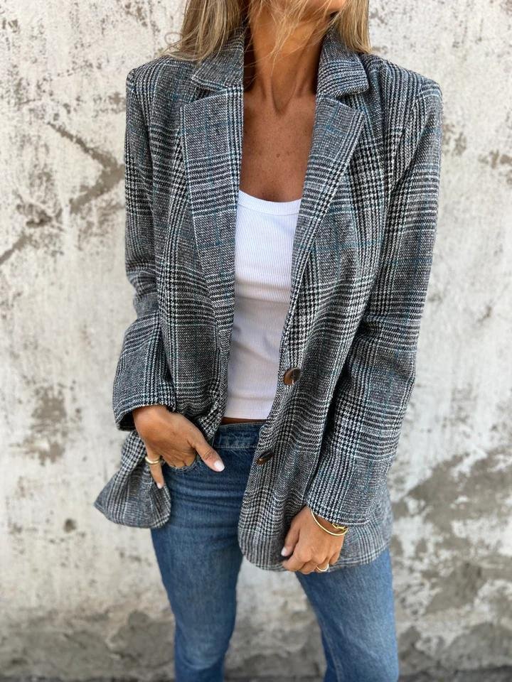 Echoarchiv | Stilvolle Damen Winter Kariert Blazer