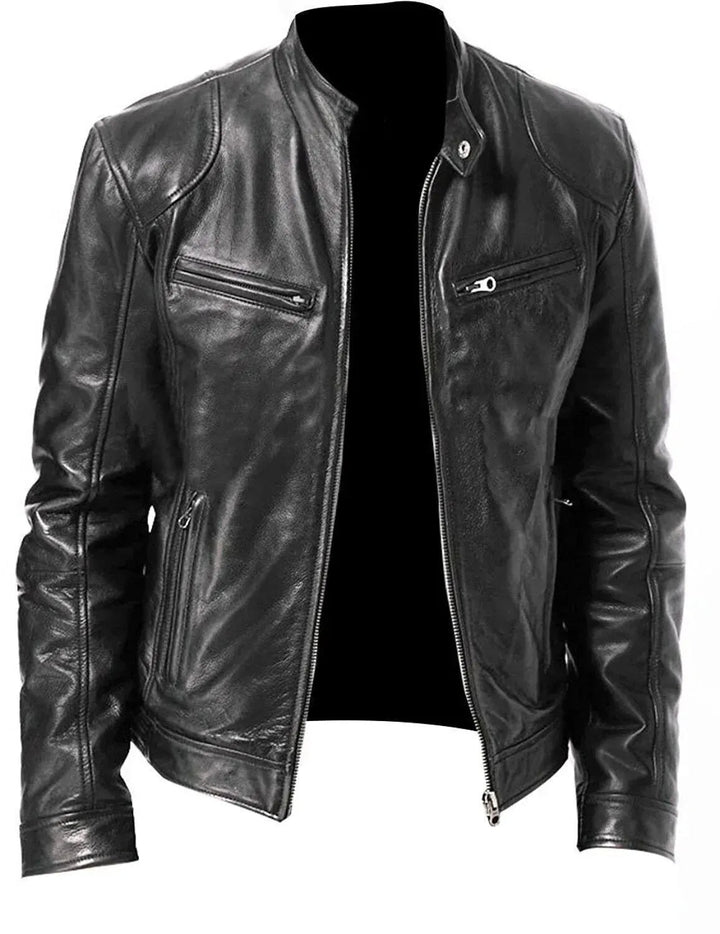 Echoarchiv | Robuste Leder-Motorradjacke Bikerjacke für Herren Erwan