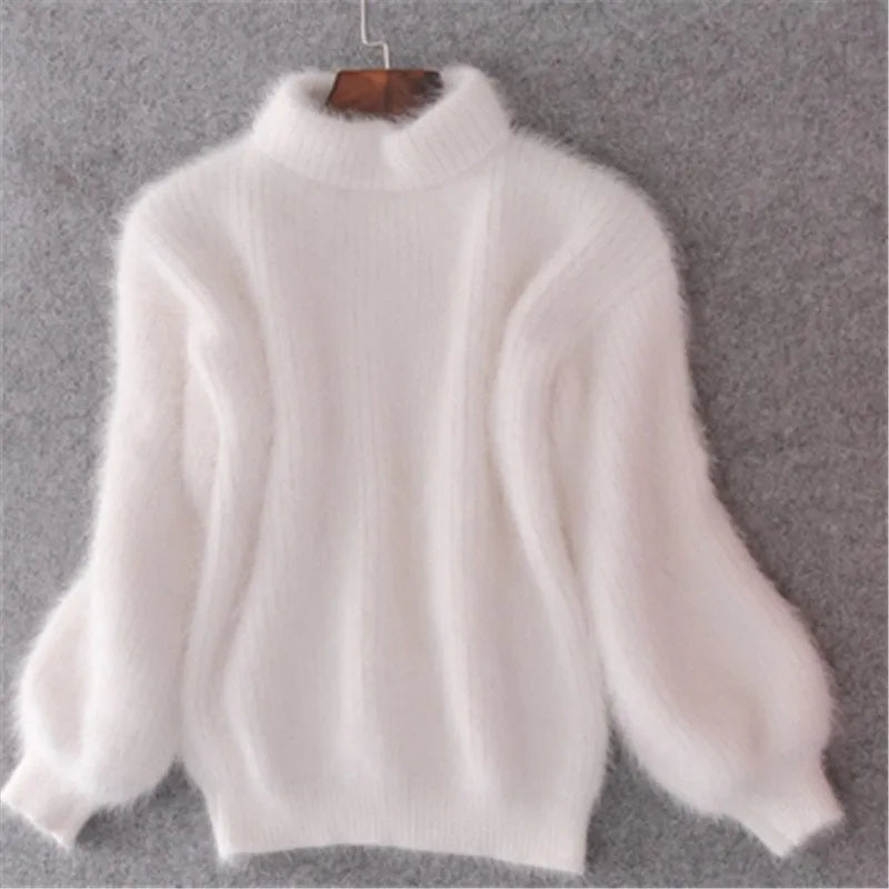 Echoarchiv - Lockere gestrickte einfarbige Pullover - Vintage Angora Pullover