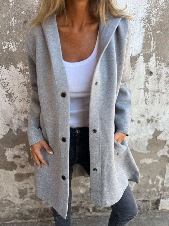 Echoarchiv | Lässige Einreiher Blazer mit Kapuze