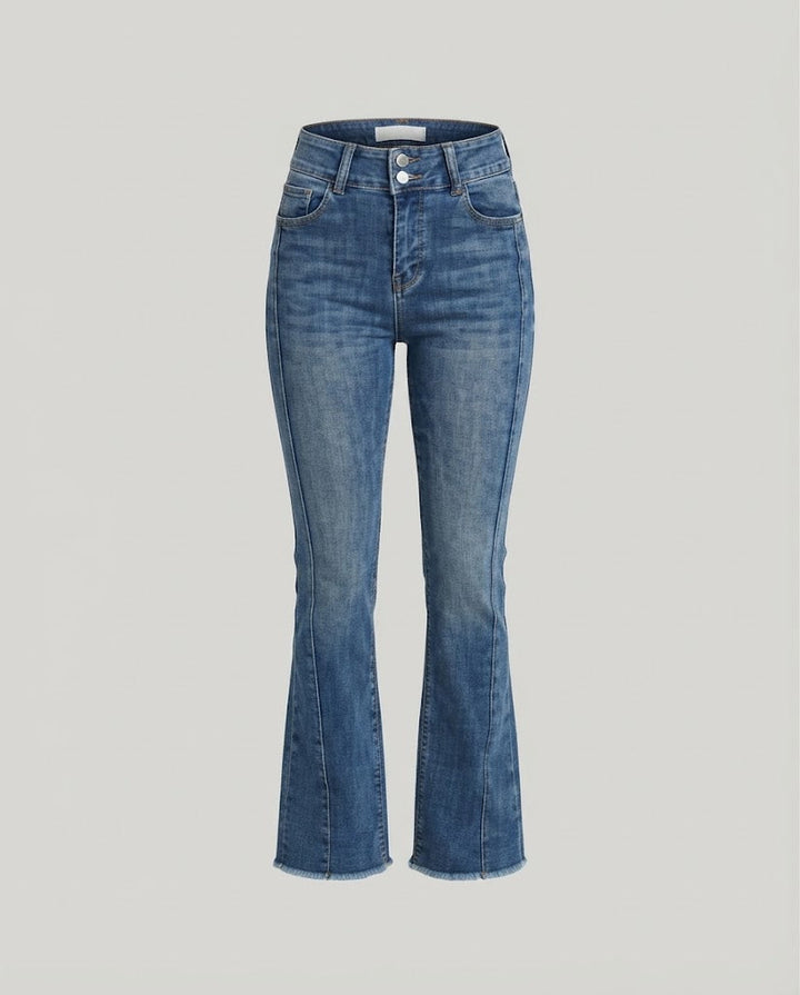 Damen High‑Waist Bootcut-Jeans mit betonter Seitennaht und vintage-inspirierter Waschung Echo Archiv