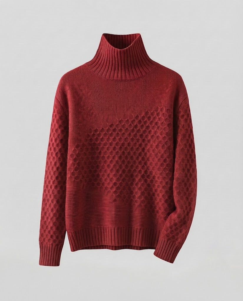 Damen Feiner Rollkragenpullover im Mohair‑Look mit Wabenstruktur Echoarchiv