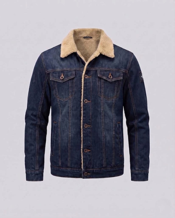 Herren Freizeit Denim Jacke mit Teddy-Fütterung Echo Archiv