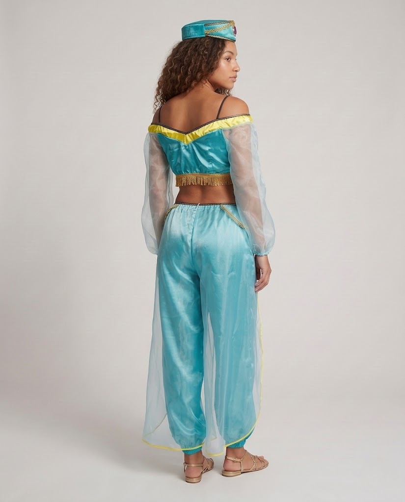Damen Märchenhaftes orientalisches Kostüm mit transparenten Ärmeln und verzierten Details Echo Archiv