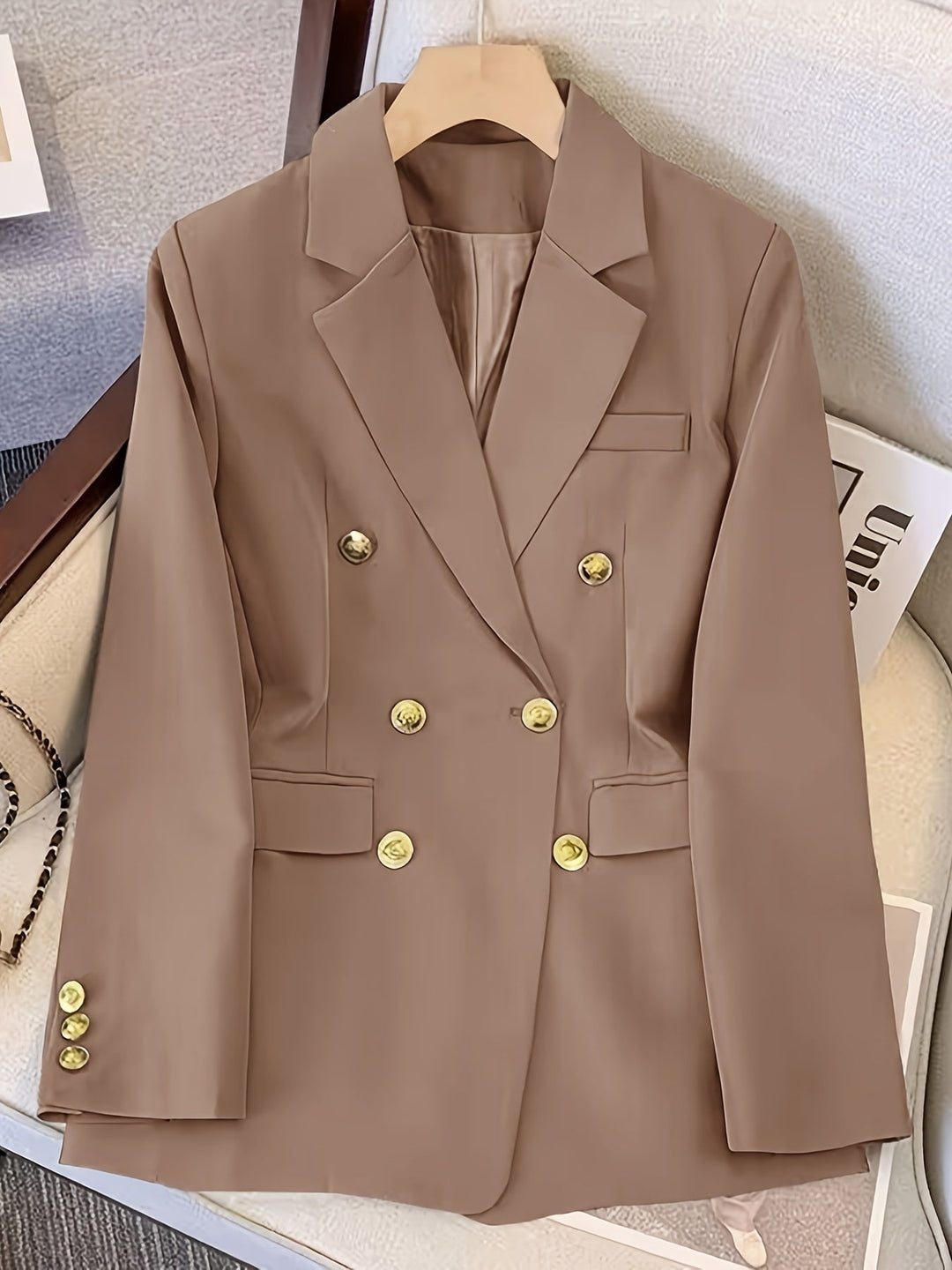 Eleganter Business Slim Blazer mit goldenen Knöpfen Ideal für alle Jahreszeiten – Valéne