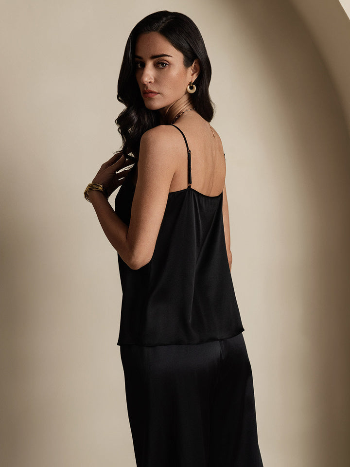 Echoarchiv | Seide Entspannt Spaghettiträger Camisole Top