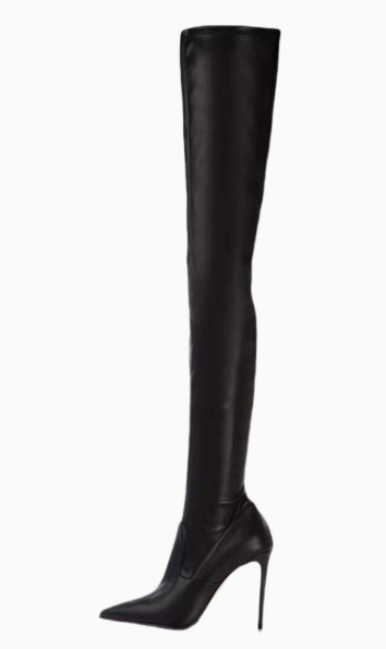 Femme Über-die-Knie Spitzenzehen Stiletto Stiefel Echoarchiv