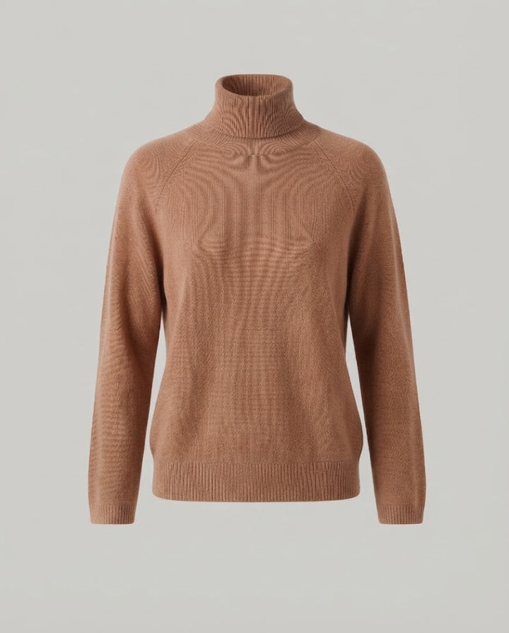 Damen Feinstrick-Rollkragenpullover aus Kaschmir-Mix mit Raglanärmeln und feinem Rippbund Echoarchiv