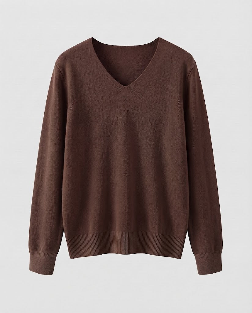 Damen Feinstrick-V-Ausschnitt-Pullover aus kuscheligem Angora-Mix Echoarchiv