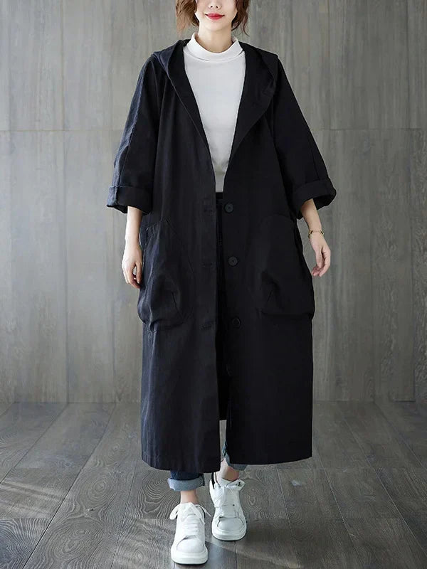 Echoarchiv | Langer Wasserdichter Trenchcoat Mantel