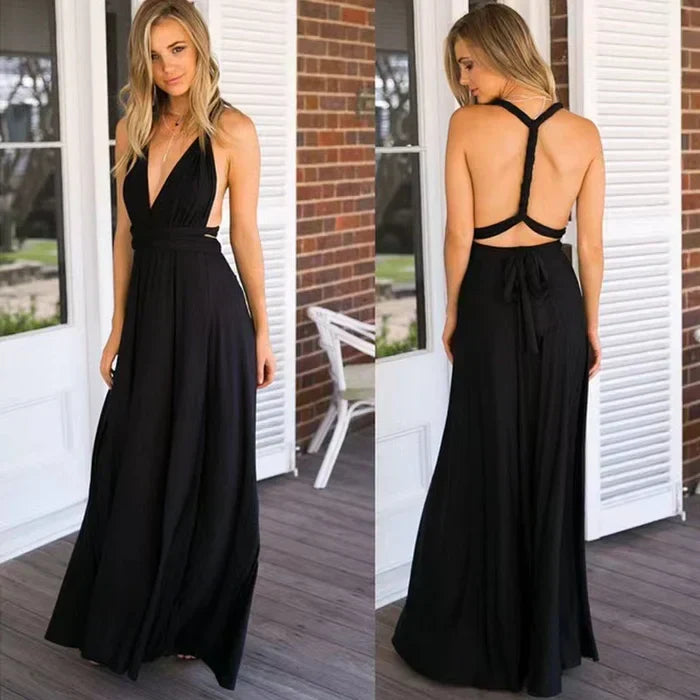 elastisches Wickelkleid mit Trägern – Élara