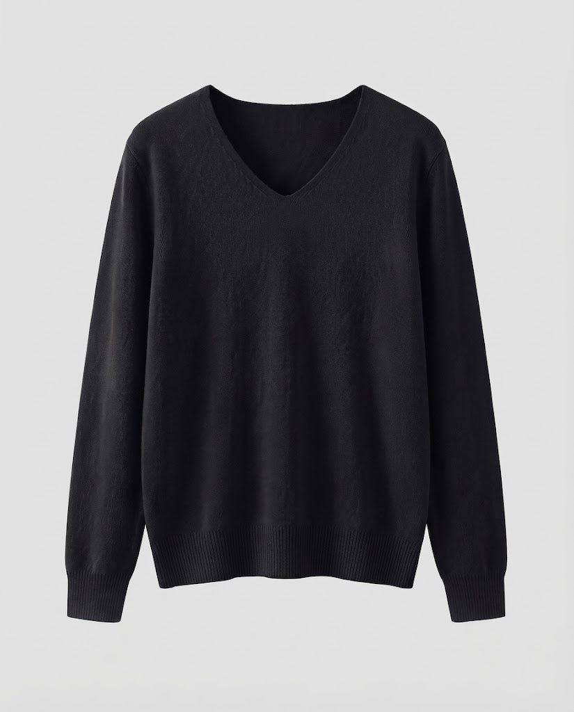 Damen Feinstrick-V-Ausschnitt-Pullover aus kuscheligem Angora-Mix Echoarchiv