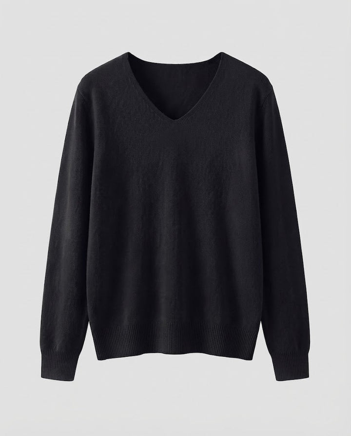 Damen Feinstrick-V-Ausschnitt-Pullover aus kuscheligem Angora-Mix Echoarchiv