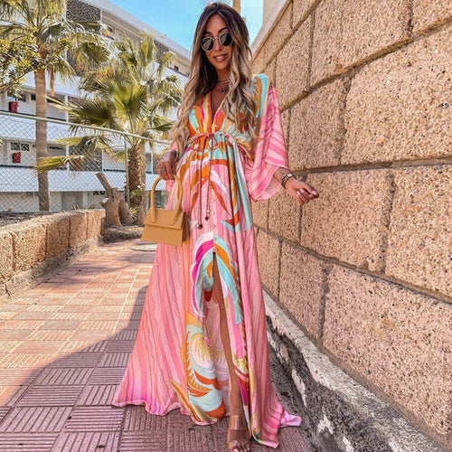 Echoarchiv | Elegnat Bedrucktes Beach Cover Up Kleid
