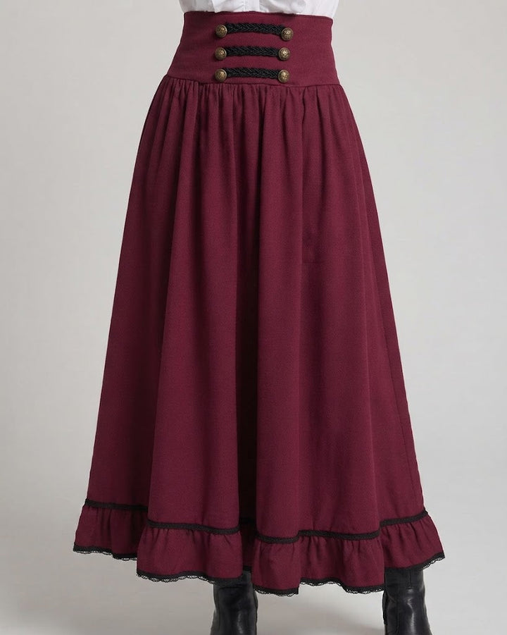 Damen Eleganter Maxi-Rock mit Schnürung und Beinschlitz Echo Archiv