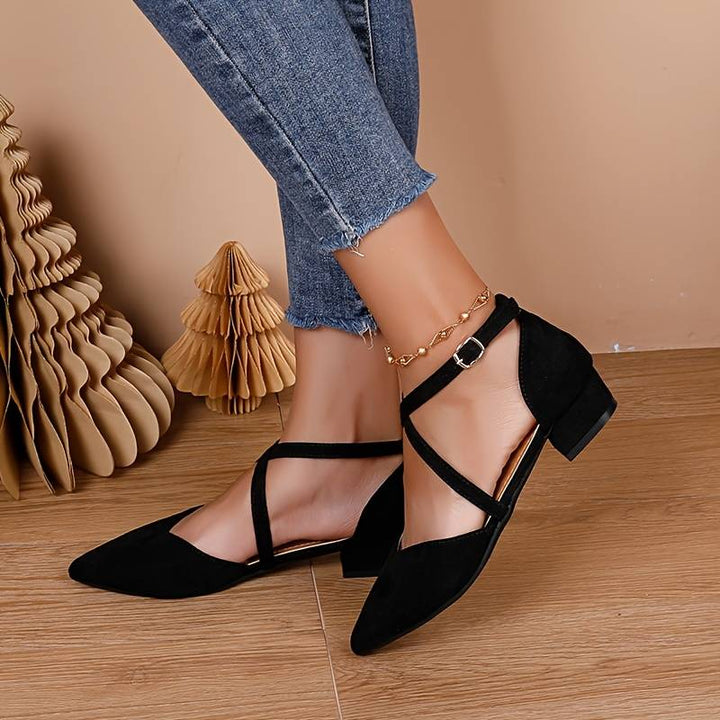 Mode Flache Damenschuhe Einfarbiges Design – Lioré