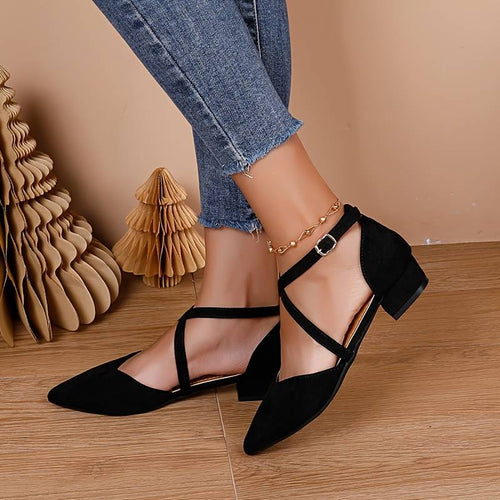 Mode Flache Damenschuhe Einfarbiges Design – Lioré