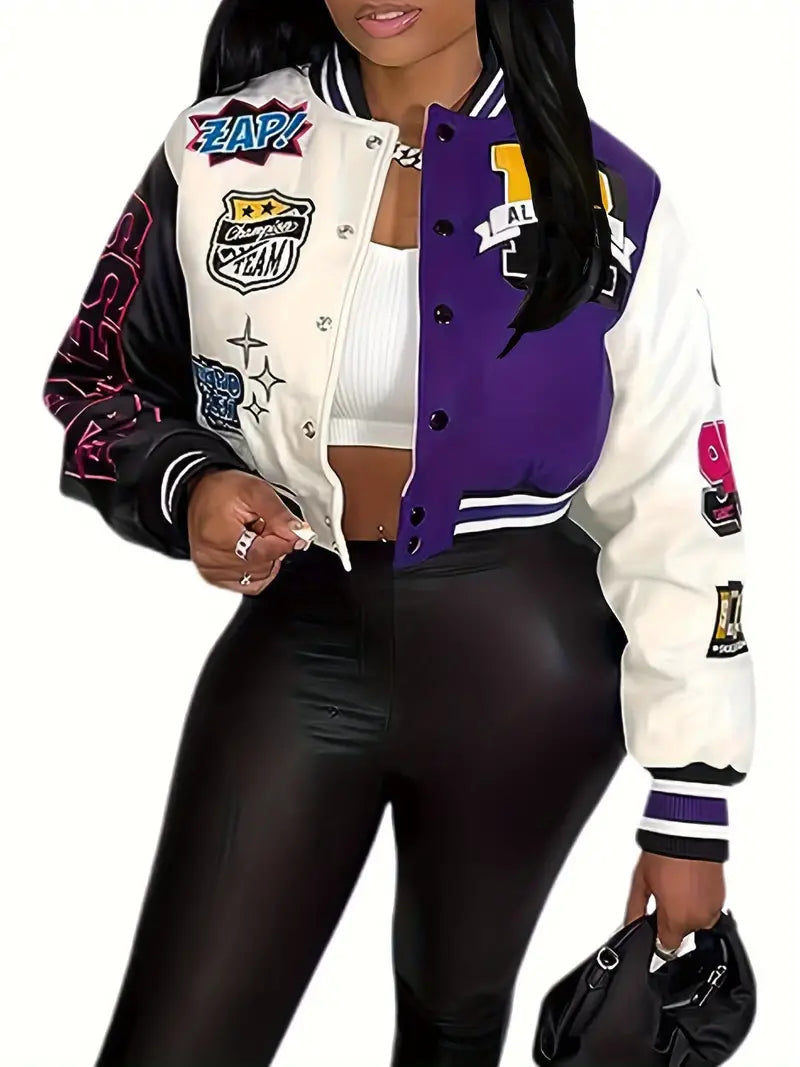 Echoarchiv | Damen Varsity-Jacke mit Briefdruck