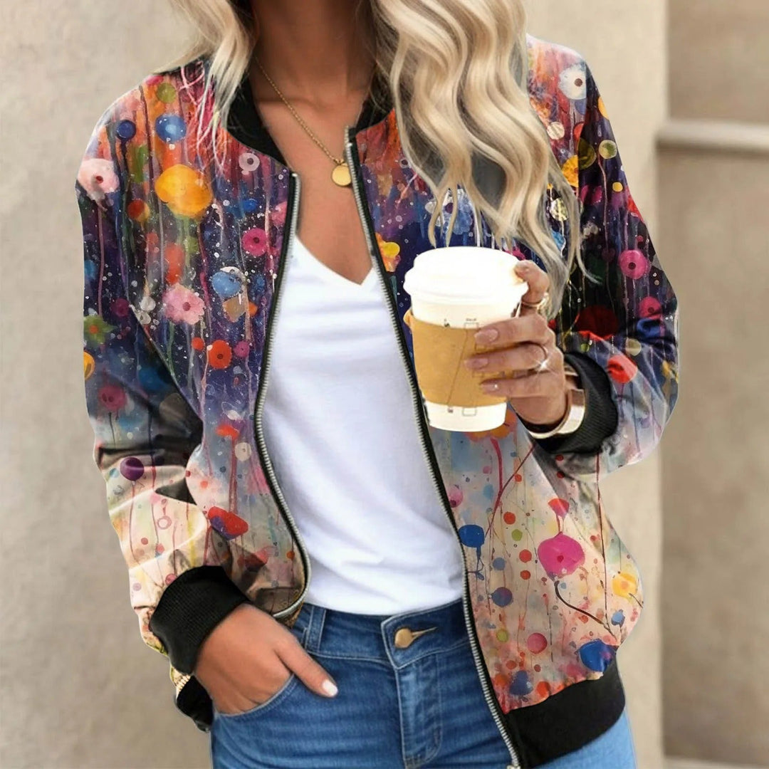 Echoarchiv | Damen Bomberjacke mit Blumenmuster