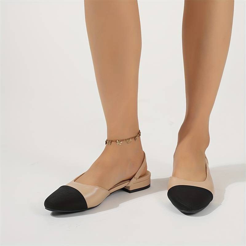 Echoarchiv | Slingback Ballerinas In Beige & Schwarz Klassischer Chic