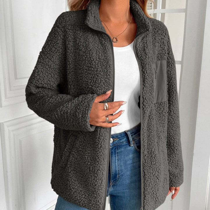 Echoarchiv | Lässige Winter Zip-Up Fuzzy Jacke für Damen