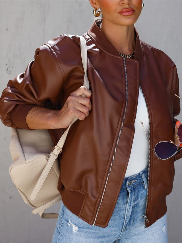 Echoarchiv | Lockere Lederjacke für Damen