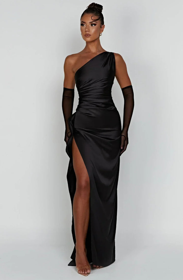 Echoarchiv | Elegantes Ein-Schulter-Kleid mit Schlitz