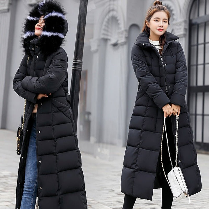 Echoarchiv | Langer Daunenmantel - Gepolstert und Winddicht - Abnehmbare Kapuze mit Kunstpelz - Warm und Bequem
