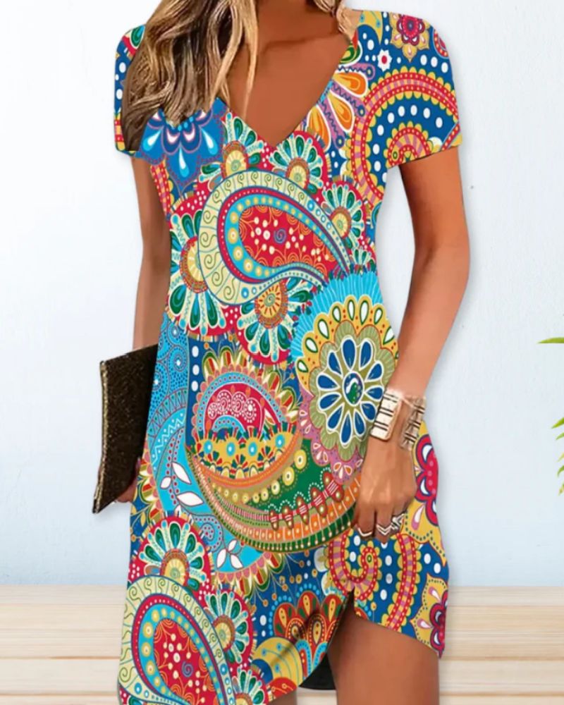 Echoarchiv | Kurzärmeliges Sommerkleid für Frauen
