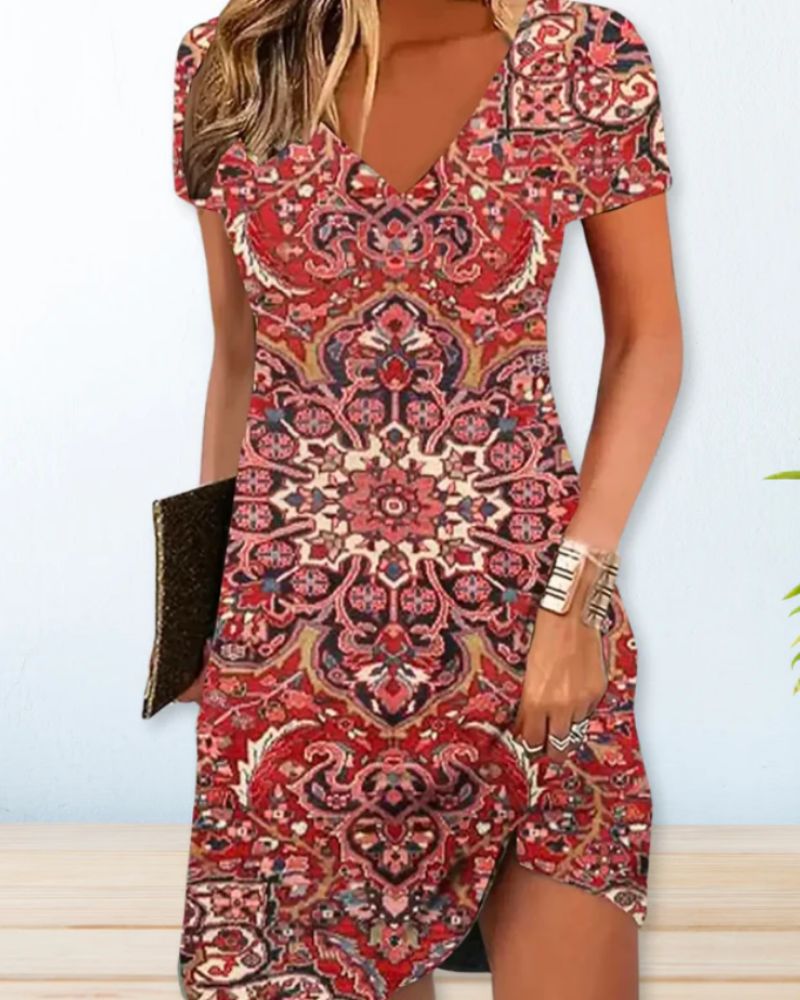 Echoarchiv | Kurzärmeliges Sommerkleid für Frauen