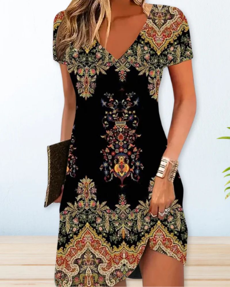 Echoarchiv | Kurzärmeliges Sommerkleid für Frauen