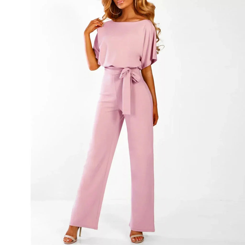 Echoarchiv | Eleganter Beiger Jumpsuit mit Gürtel