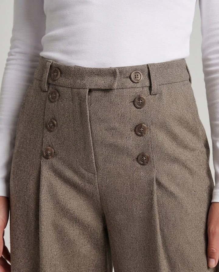 Damen elegante und bequeme weit geschnittene Stoffhose Echoarchiv