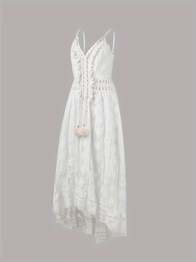 Echoarchiv – boho-maxi-sommerkleid mit spaghettiträgern und v-ausschnitt