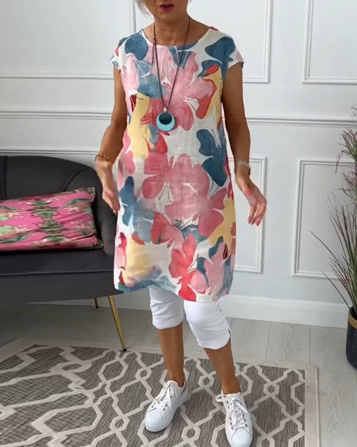 Echoarchiv | Lässiges Longtop mit Farbenfrohem Blumenprint