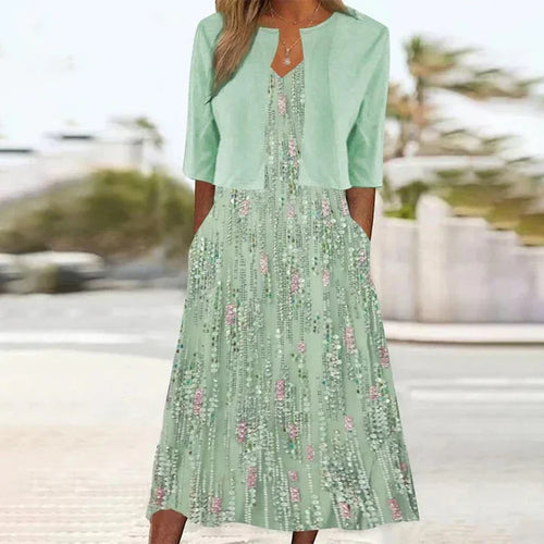 Echoarchiv – Zweiteiliges Midi-Kleid mit Blumenmuster