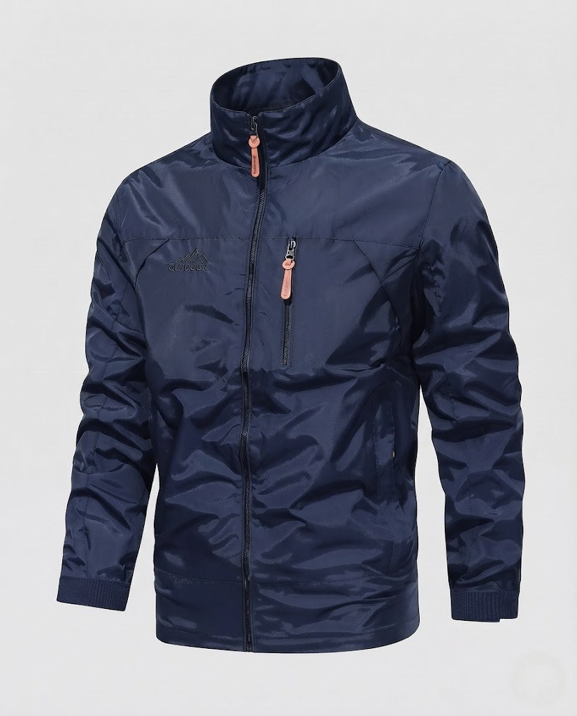 Herren leichter winddichter Nylon‑Reißverschlussblouson mit Stehkragen und Brustreißverschlusstasche Echoarchiv