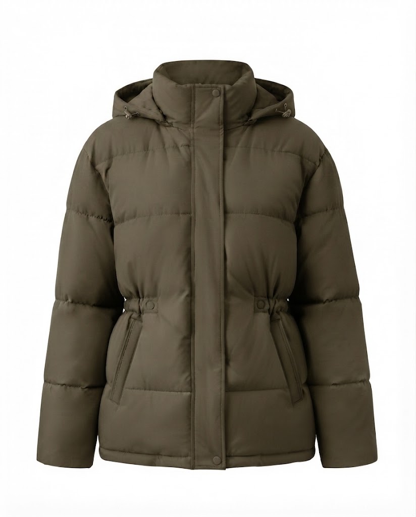 Damen oversized gesteppte Kapuzenjacke mit wärmender Thermo-Isolierung