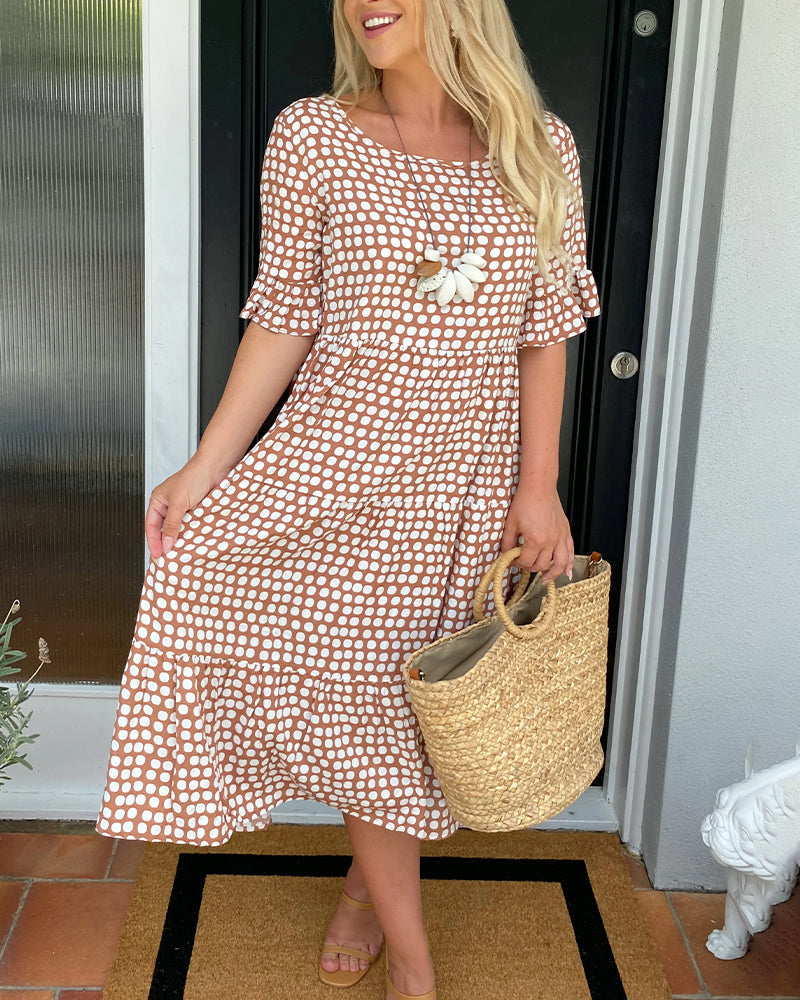 Echoarchiv | Midikleid mit Rundhalsausschnitt und Polka-Dot-Print