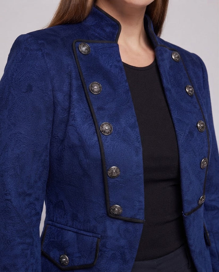 Elegante Damen-Frack mit asymmetrischem Saum und kunstvollen Knöpfen Echo Archiv