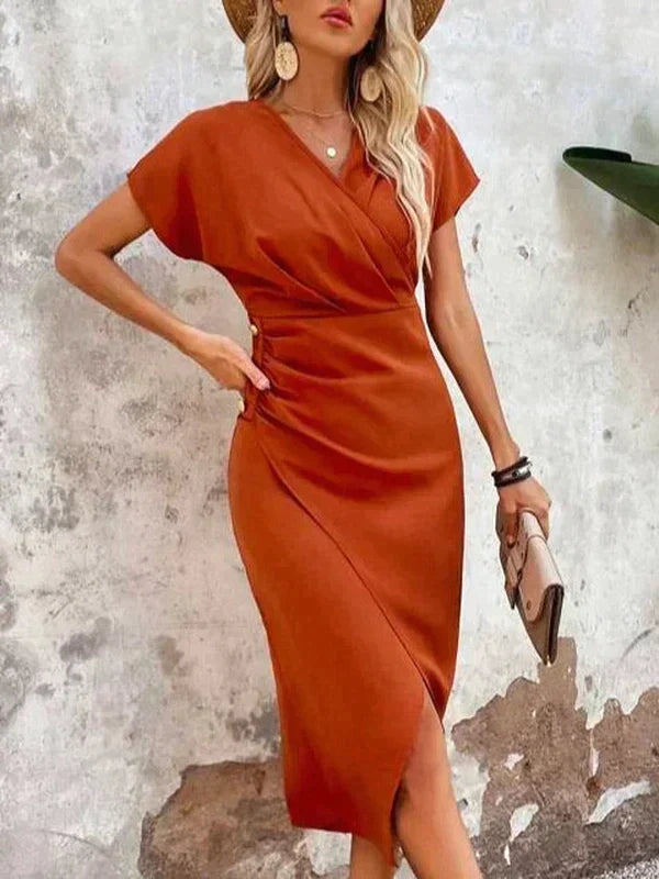 Echoarchiv | Damen Midikleid mit V-Ausschnitt