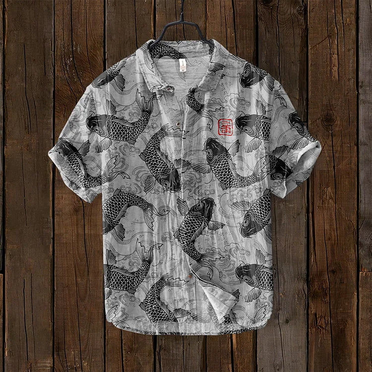 Echoarchiv | Vintage Fisch Japanische Kunst Shirt