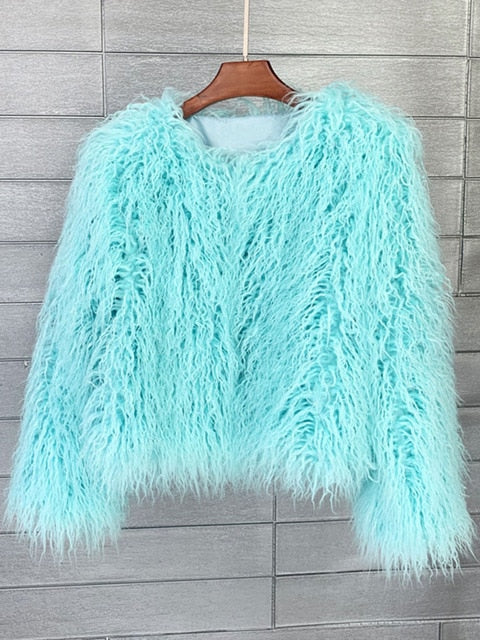 Echoarchiv | Eleganter Warmer Kunstpelzmantel Für Herbst Und Winter