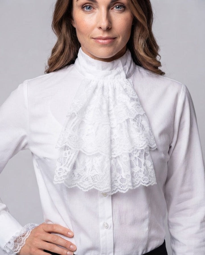 Damen Rüschbluse mit eleganten Ärmelaufschlägen Echo Archiv