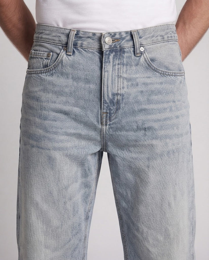 Herren Weit geschnittene Jeanshose mit hoher Taille und Vintage-Waschung Echo Archiv