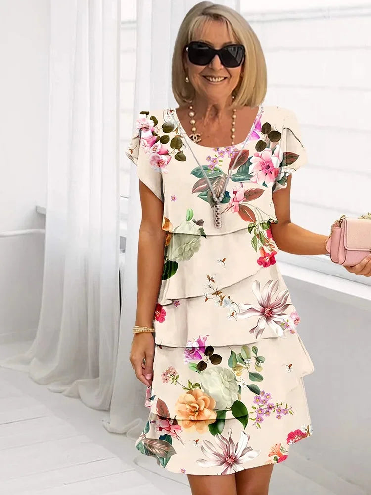Echoarchiv | Blumenrüsche Kleid In Lagen