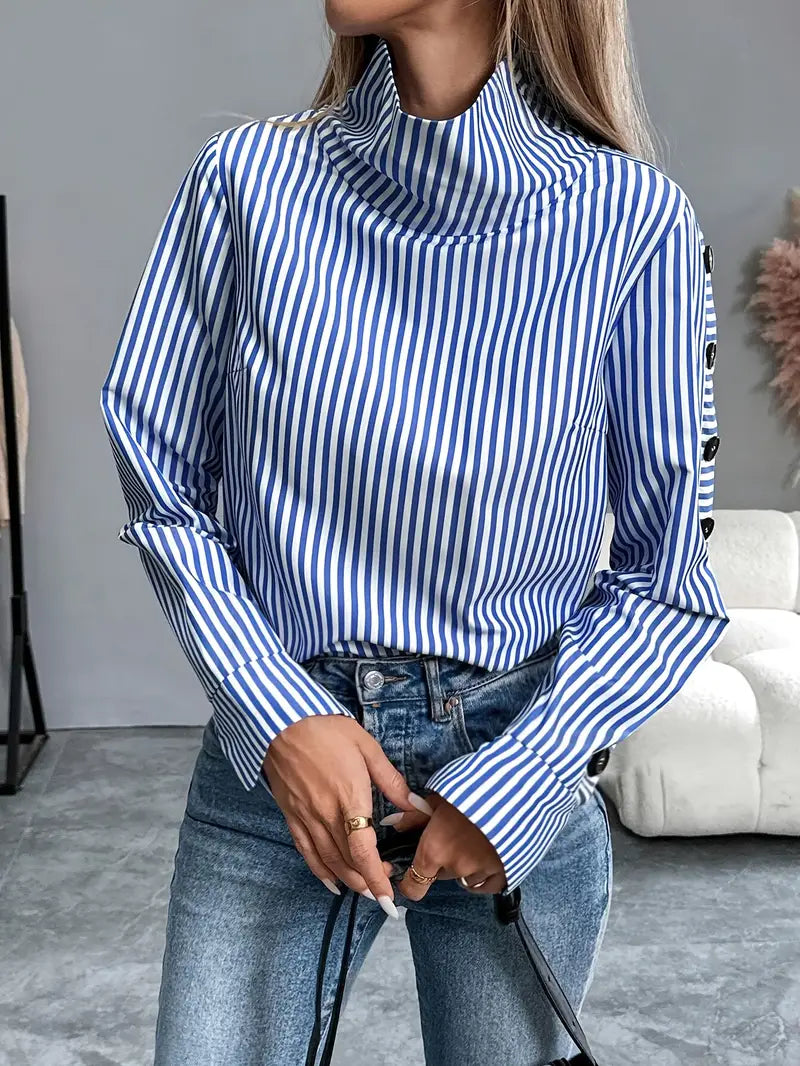 Echoarchiv | Stylische Gestreifte Bluse Aus Baumwolle