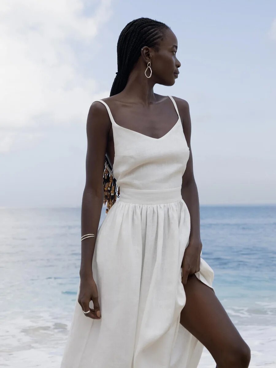 Echoarchiv | Atmungsaktives Sommerkleid Aus Leinen für Damen