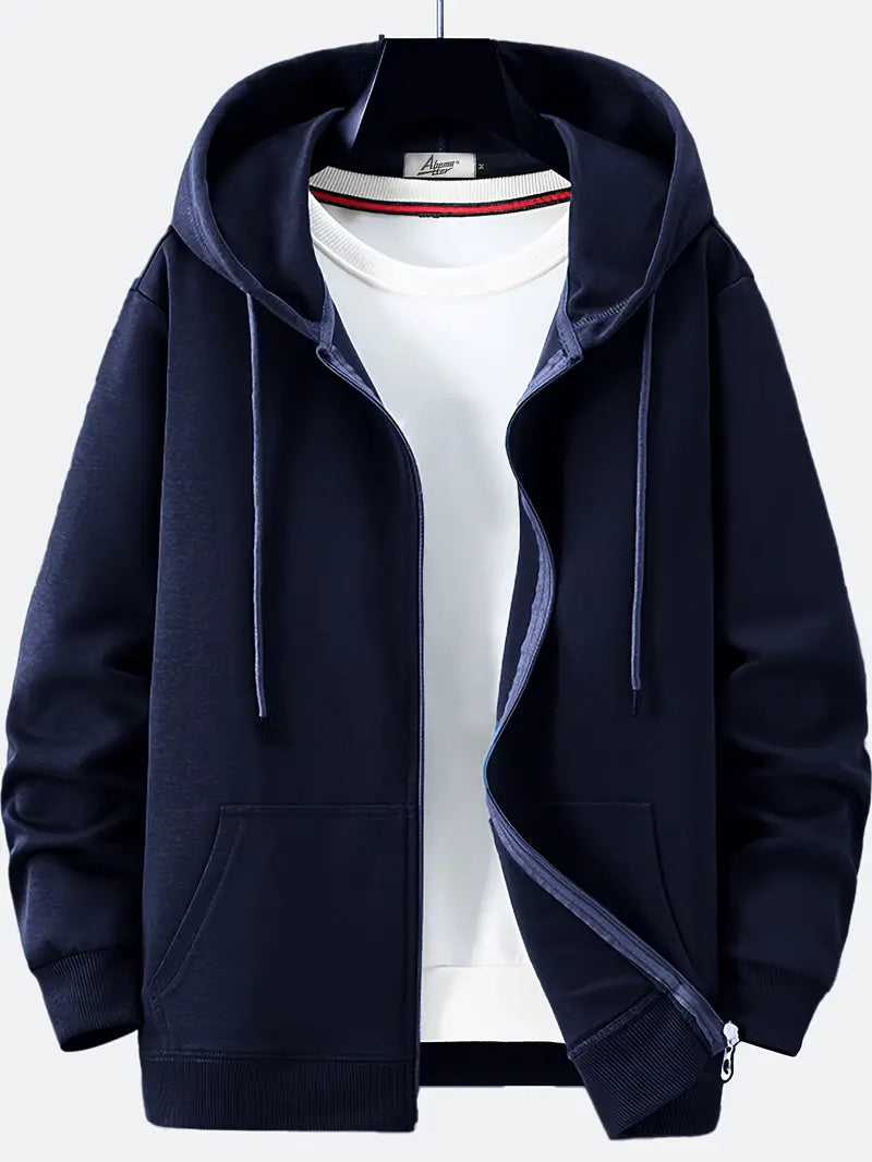 Echoarchiv - Lässiger Herbst Full Zip Hoodie mit Kordelzug für Männer